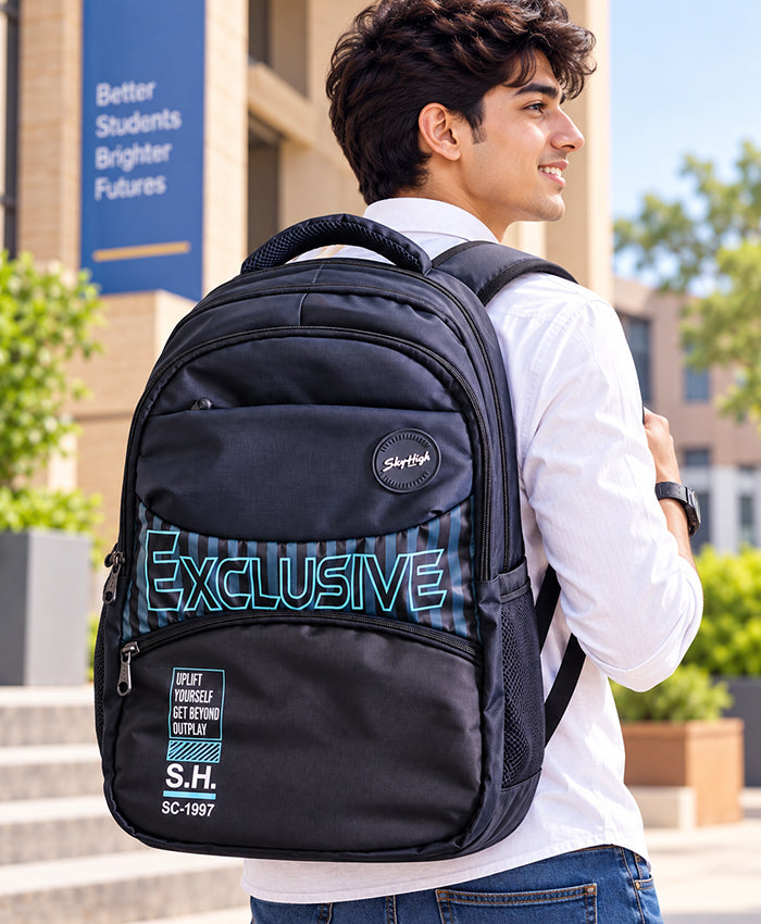 Sky High Exclusive Navy Blue School Backpack