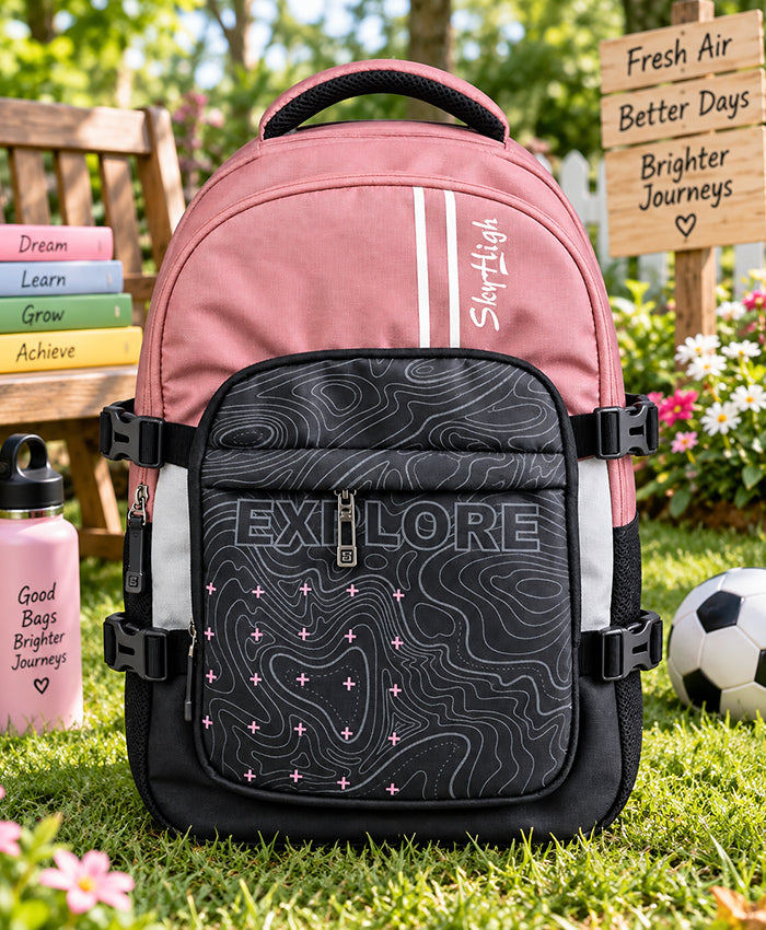 Sky High Explore Terrain Pink & Black Multi-Compartment Backpack