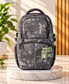Sky High Grid Zone Grey & Black Multi-Compartment Backpack