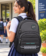 Sky High Just Keep Moving Forward Black & Grey Backpack