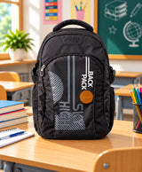 Sky High Motion Black & Orange Graphic Backpack