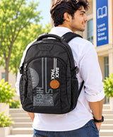 Sky High Motion Black & Orange Graphic Backpack