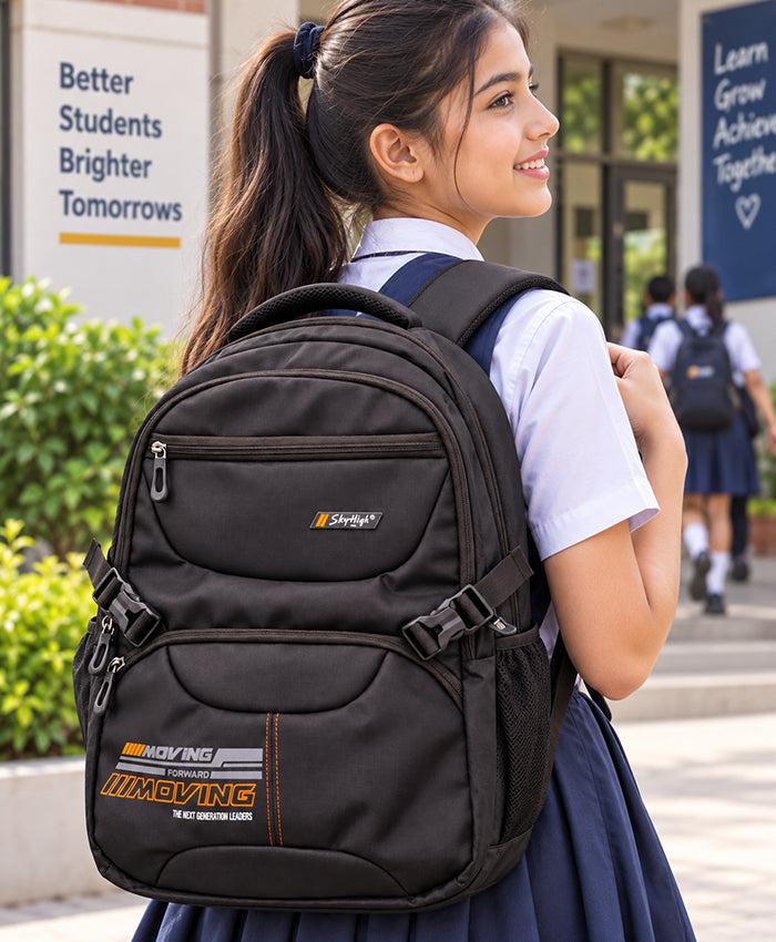 Sky High Moving Forward Black Multi-Compartment Everyday Backpack