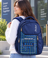 Sky High Never Give Up Navy Blue Multi-Compartment Backpack