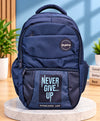 Sky High Never Give Up Navy Blue Multi-Compartment Everyday Backpack