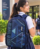 Sky High Take It Higher Navy Blue Geometric Printed Backpack