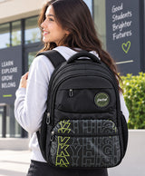 Sky High Urban Edge Black Multi-Compartment School Backpack