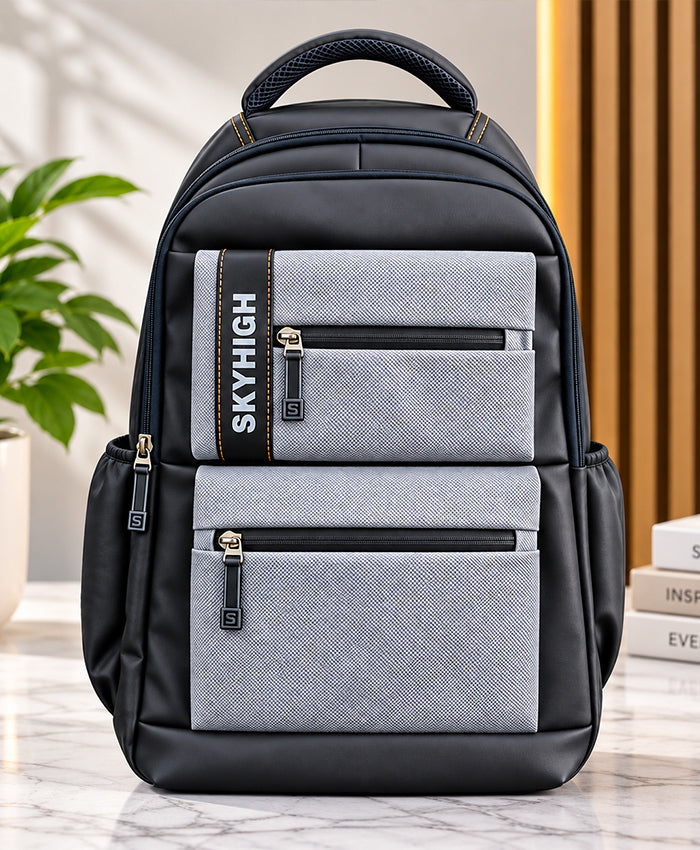 Sky High Urban Edge Black & Grey Multi-Pocket Backpack