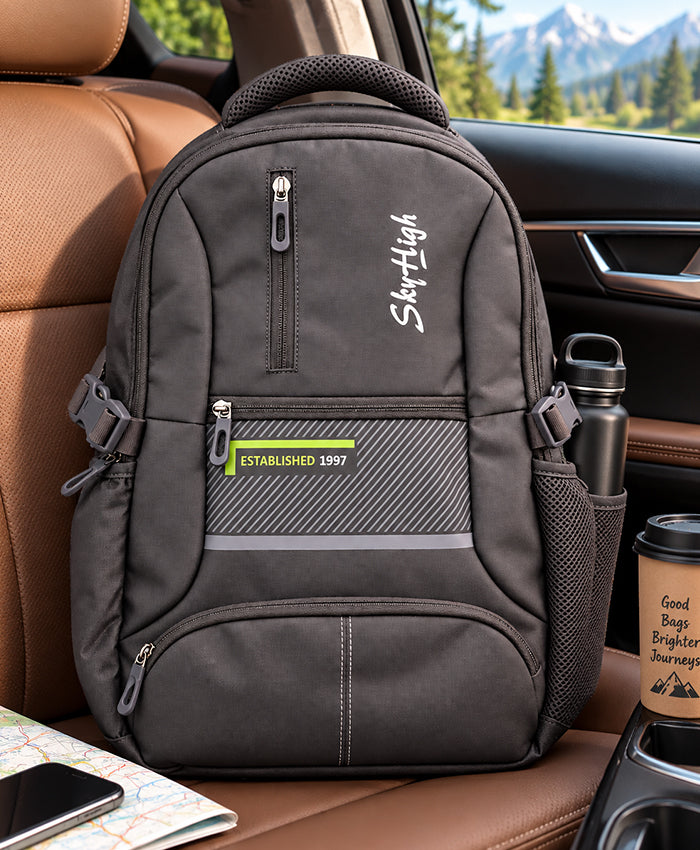 Sky High Urban Edge Grey Multi-Compartment School Backpack