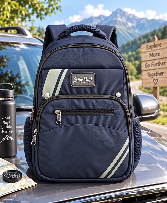 Sky High Urban Edge Navy Blue Multi-Compartment Backpack