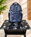 Sky High Urban Grid Navy Blue Backpack