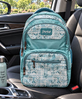 Sky High Urban Maze Aqua Blue Printed Backpack