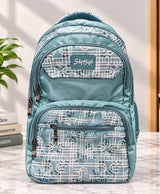 Sky High Urban Maze Aqua Blue Printed Backpack