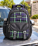 Sky High Urban Plaid Black Multi-Compartment School Backpack