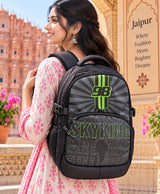 Skyking 98 Neon Green Graphic Black & Grey Backpack