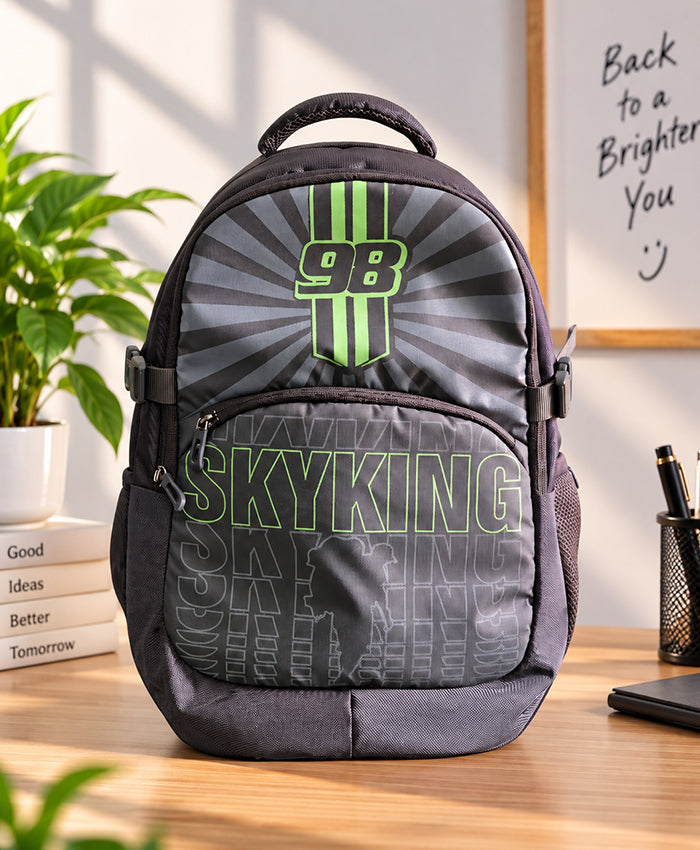 Skyking 98 Neon Green Graphic Black & Grey Backpack