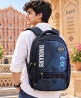 Skyking Dynamic Grid Navy Blue Multi-Compartment Backpack