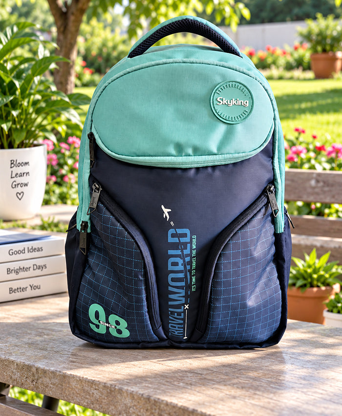 Skyking Travel World Mint Green & Navy Adventure Backpack