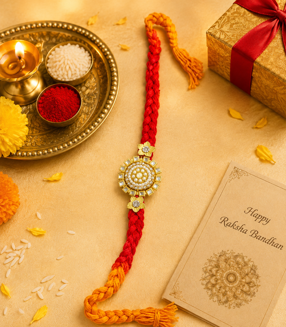 Suhana Shagun Pearl Bloom Rakhi