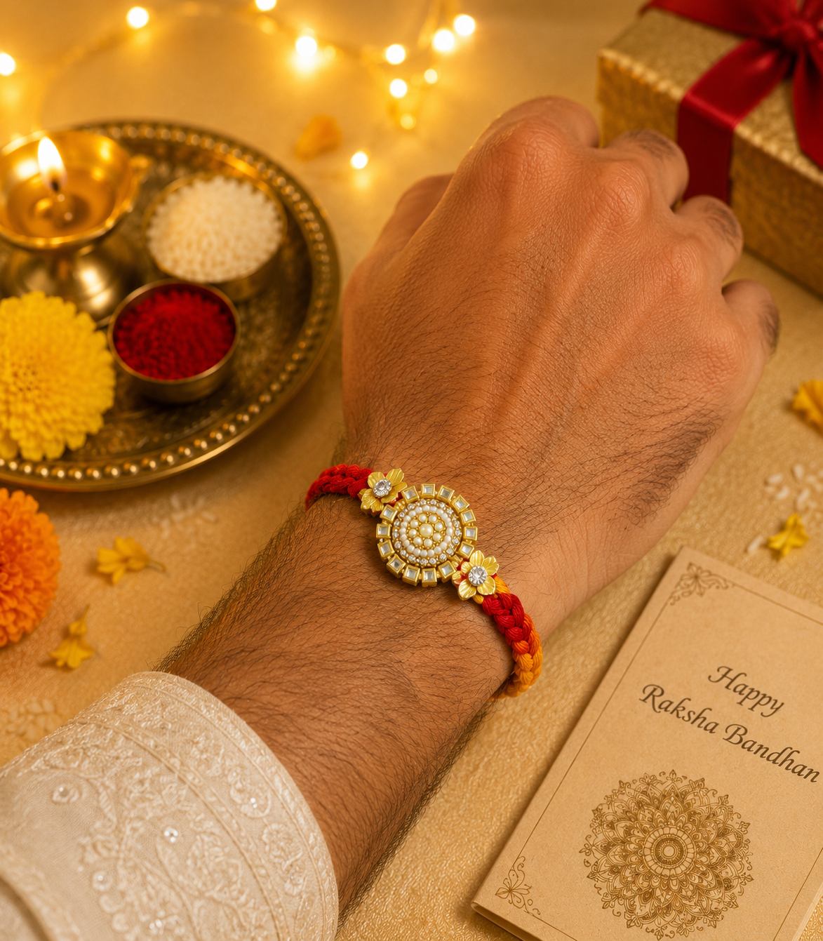 Suhana Shagun Pearl Bloom Rakhi