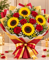 Sunflowers & Red Roses – 5 Sunflowers + 6 Red Roses