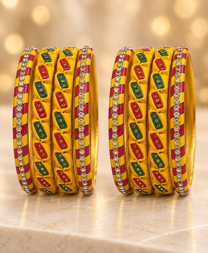 Sunshine Pattern Lac Bangle Set