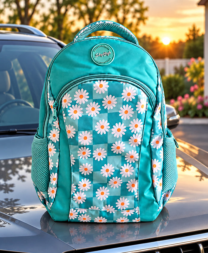 Teal Daisy SkyHigh Floral Printed Backpack