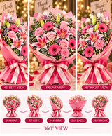 Thank You Pink Flower Bouquet – 12 Flowers