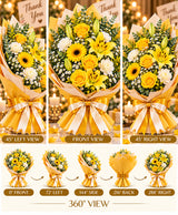 Thank You Yellow Flower Bouquet – 12 Flowers