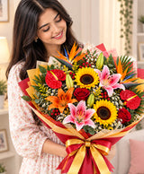 Tropical Mixed Flower Bouquet – 12 Flowers