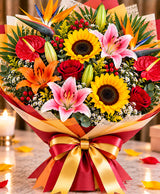 Tropical Mixed Flower Bouquet – 12 Flowers
