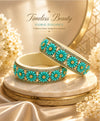 Turquoise Floral Embellished Designer Bangle