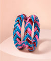 Turquoise Pink Maroon Braided Enamel Lac Bangles