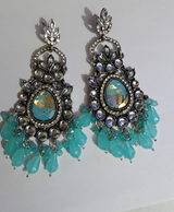 Turquoise & Silver Statement Drop Earrings