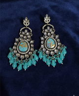 Turquoise & Silver Statement Drop Earrings
