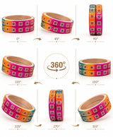 Vibrant Multicolor Rhinestone Lac Bangle Set