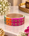 Vibrant Multicolor Rhinestone Lac Bangle Set