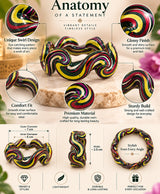 Vibrant Wavy Multicolor Statement Lac Bangles