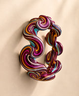 Wine Multicolor Hand-Painted Swirl Lac Bangles