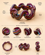 Wine Multicolor Hand-Painted Swirl Lac Bangles