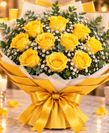 Yellow Rose Bouquet – 12 Yellow Roses
