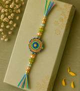 Pastel Evil Eye Beaded Designer Rakhi