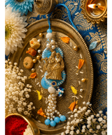 Blue Radha Krishna Designer Lumba Rakhi