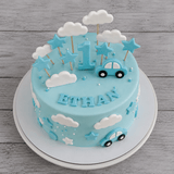 Blue Sky First Birthday Cake