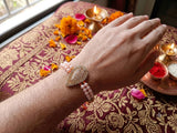 Blush Pearl Leaf Designer Rakhi