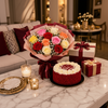 Celebration Blooms & Red Velvet Cake Combo