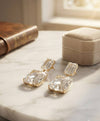 Celestia Crystal Cushion Drop Earrings