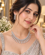 Celestial Cascade Crystal Necklace & Earrings Set