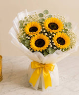Cheerful Sunflowers & Pineapple Birthday Cake Combo