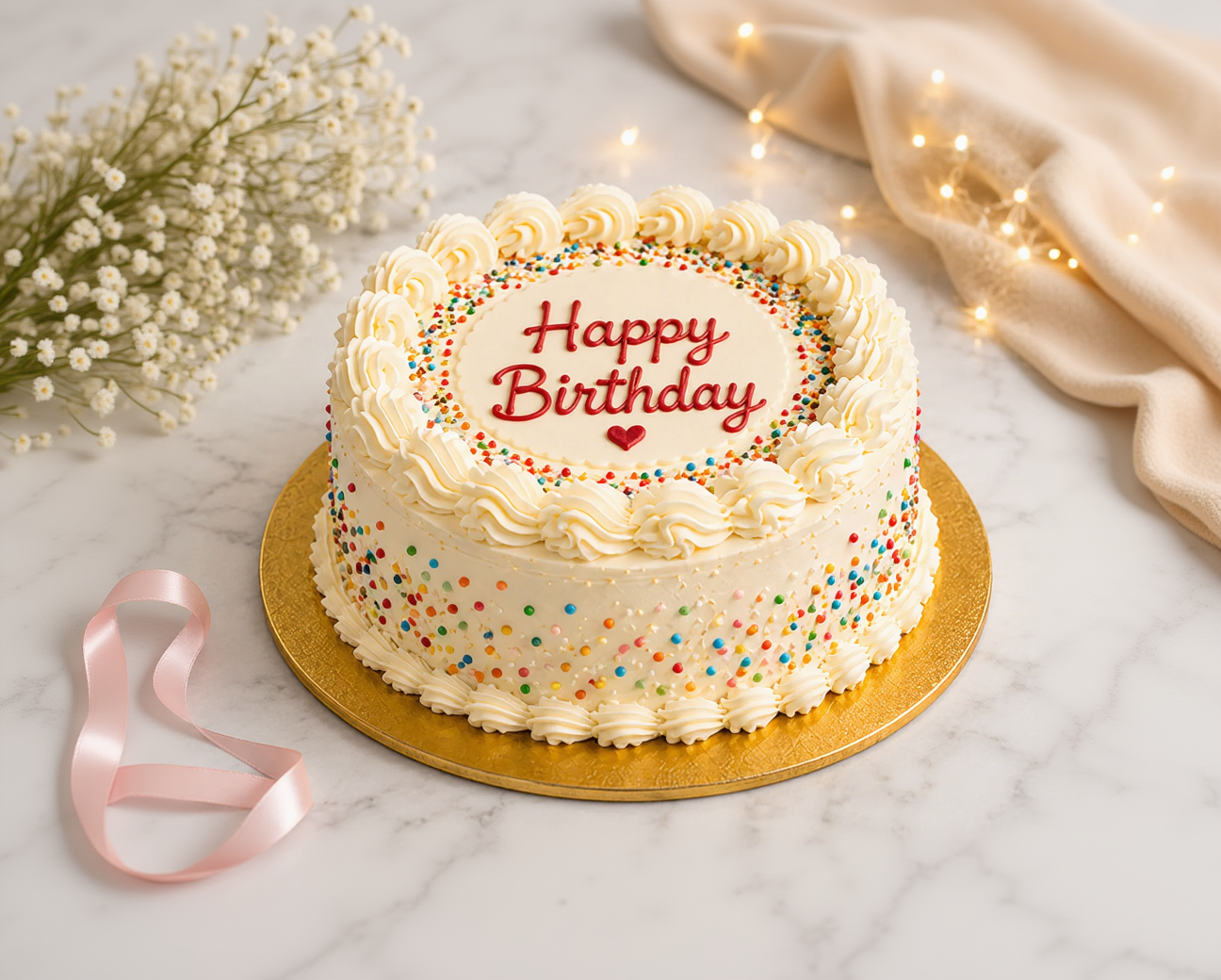 Classic Confetti Vanilla Celebration Cake